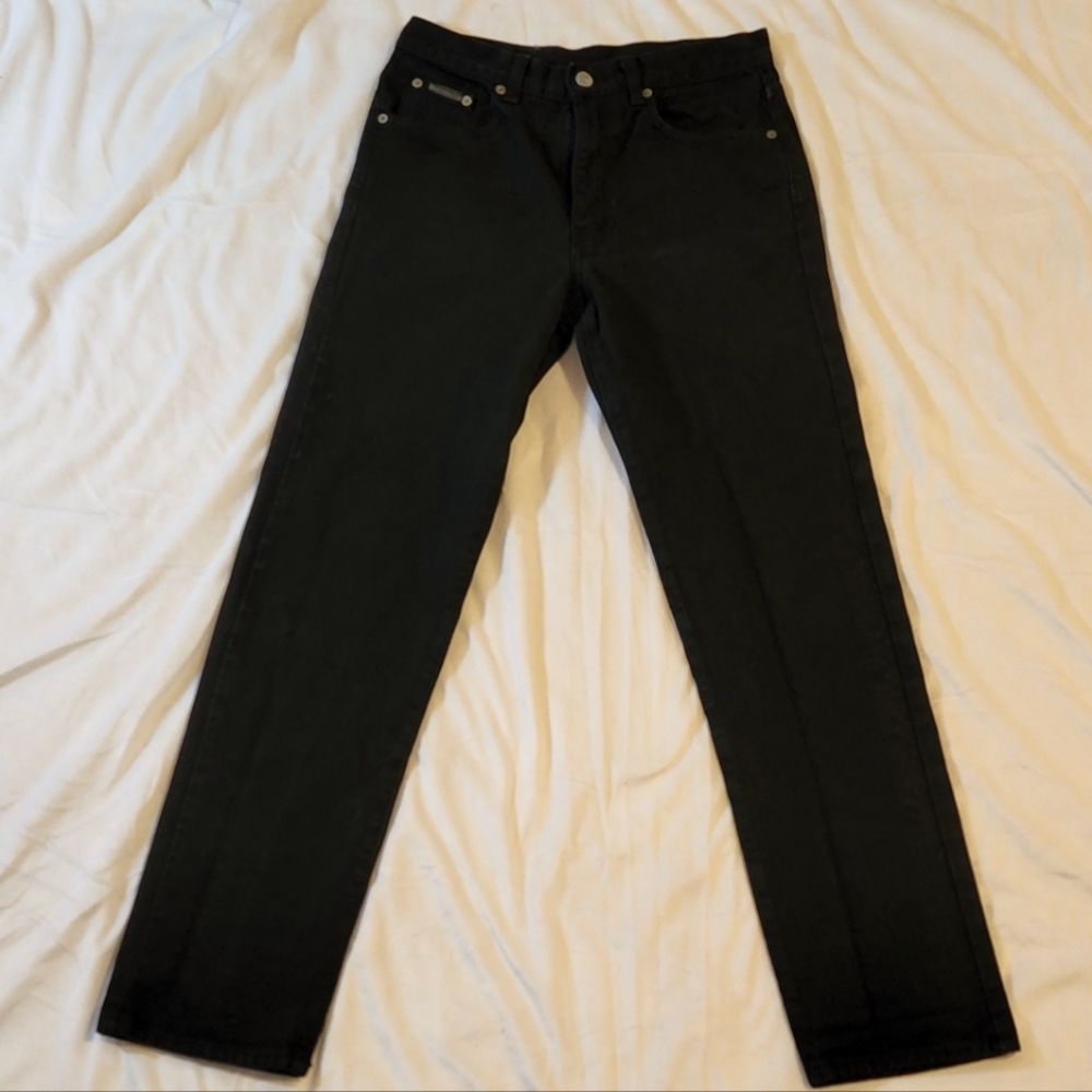 Calvin Klein 90s vintage mid-rise straight leg jeans, black